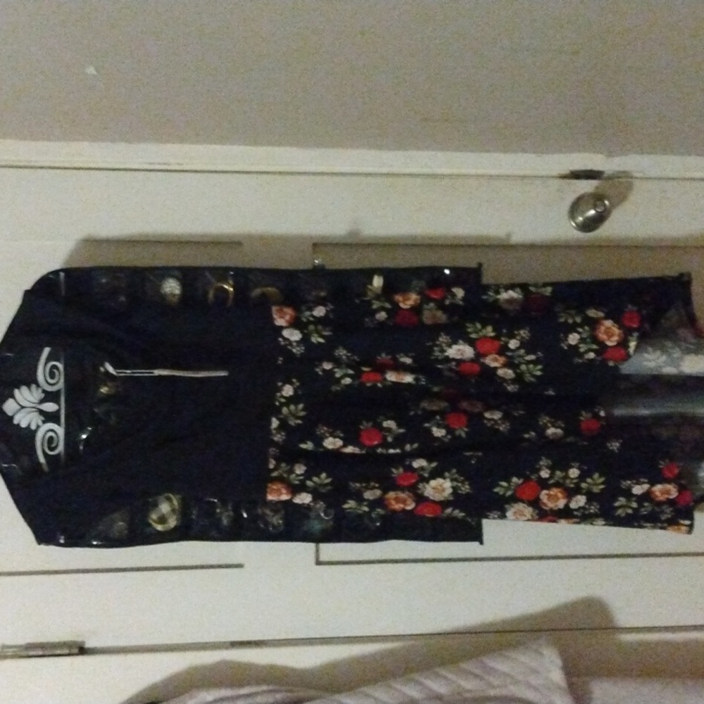 Women's size S black with flowers dress